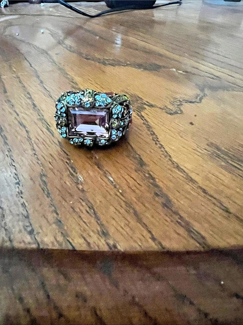 Statement Gemstone Ring in Black & Blue